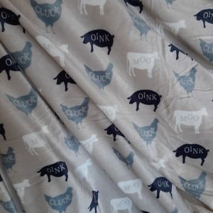 Farm animal print throw
